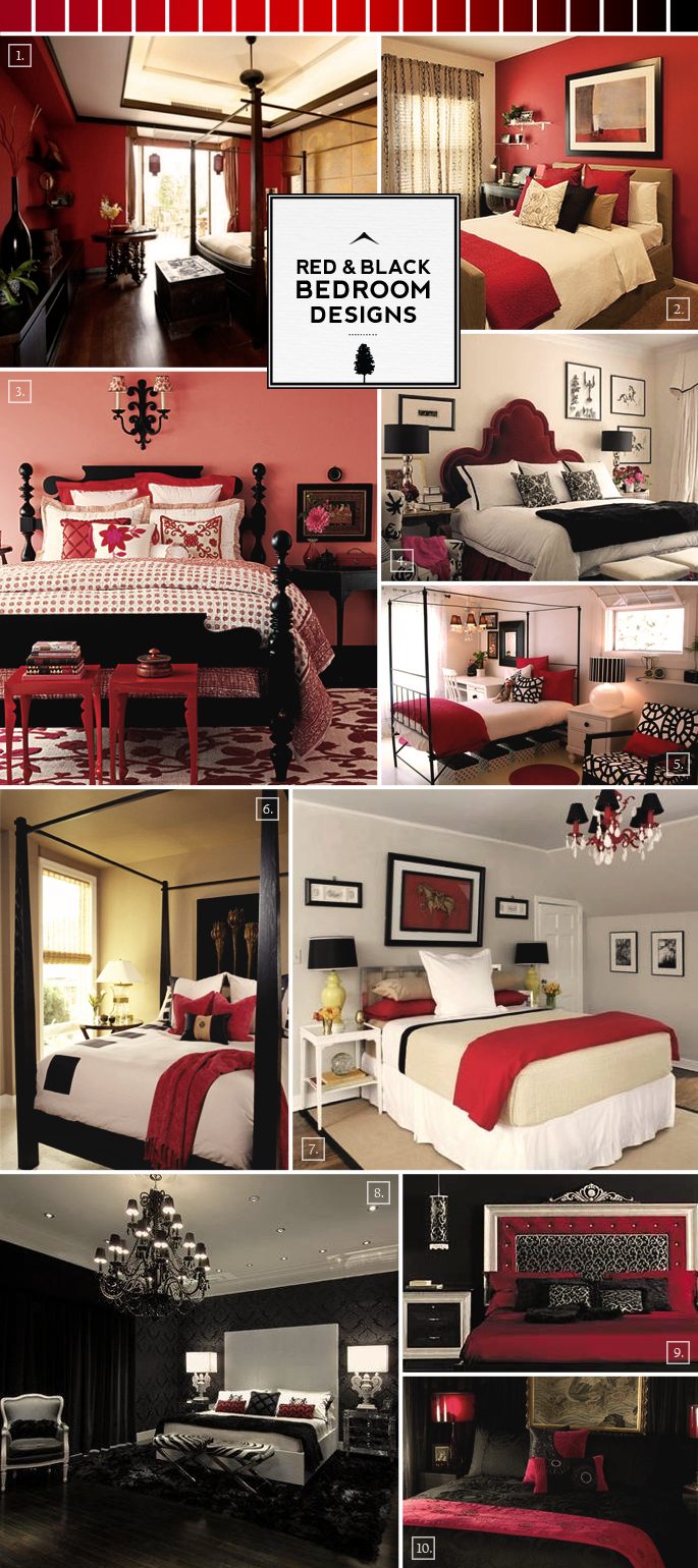 Red and Black Bedroom Designs