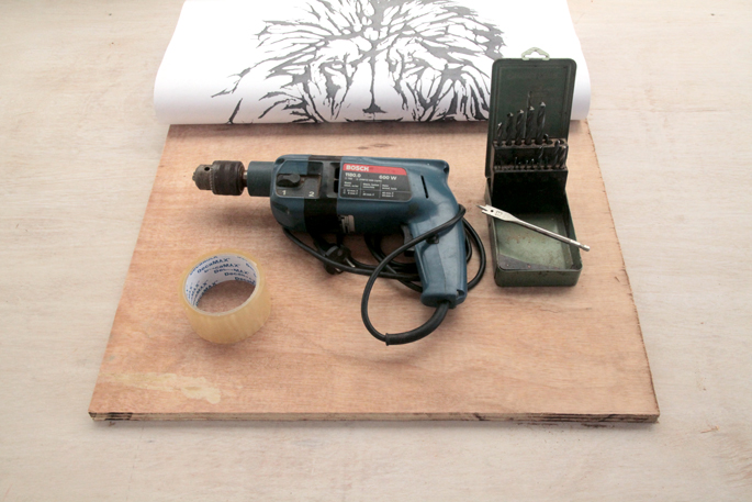 Drill and Plywood DIY Art Board - Supplies