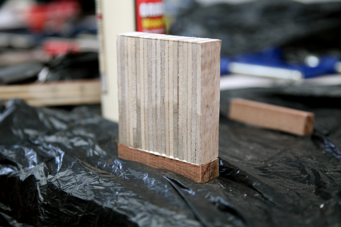 Scrap Plywood DIY Coaster Set - Step #4 Glueing the short border pieces