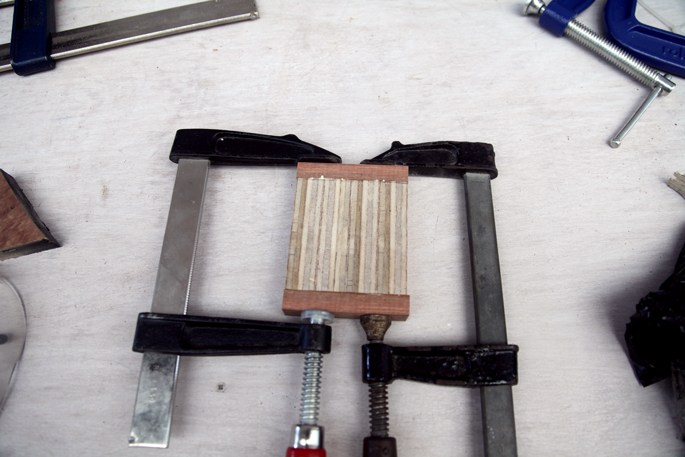 Scrap Plywood DIY Coaster Set - Step #4 Glueing the short border pieces