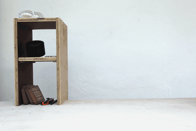 The DIY Table Tower - Basic Edition: Plywood Shelves that Slot Onto a Table