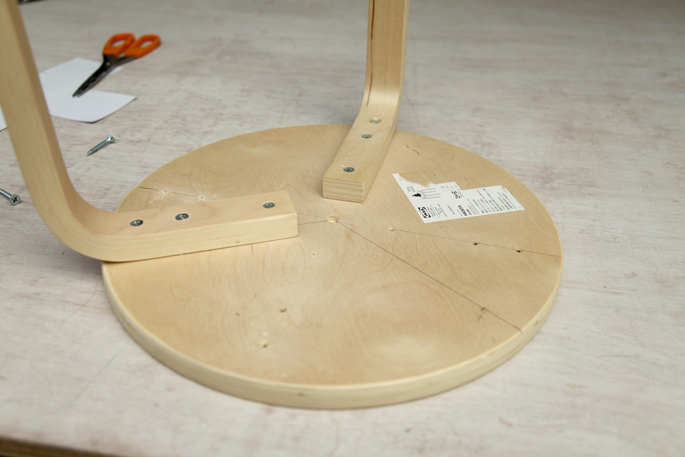 DIY IKEA FROSTA Lamp and Tripod Stool Combo - STEP 7 Building the 3 legged stool