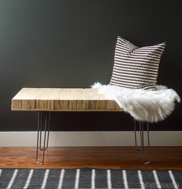 One Day Builds: 9 Simple and Easy DIY Projects Using Hairpin Legs: #1 The stacked plywood hairpin leg bench