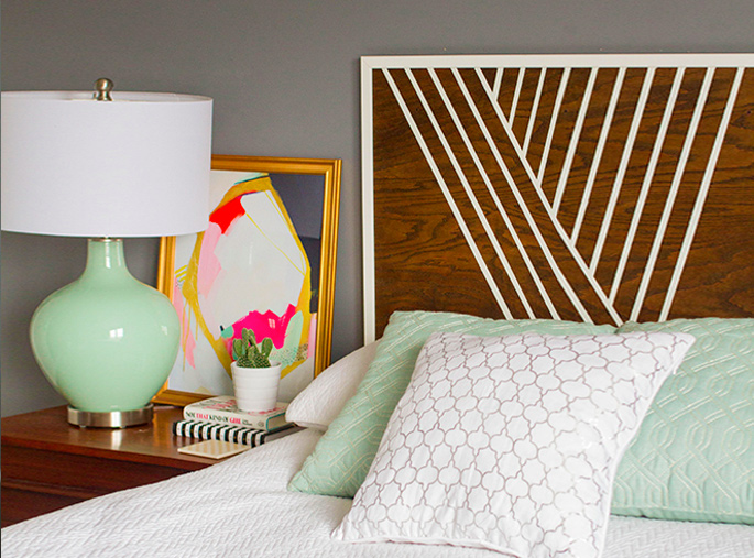 15 Ideas and Secrets For Making DIY Wooden Headboards Look Expensive #3: Finish With Style - Decorative Painting