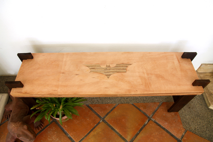 Batman Plywood DIY Bench Seat With Fire Burning