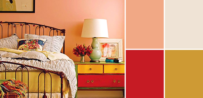 Vintage Paint Colors and Palette Home Style Guide: Intense Peach