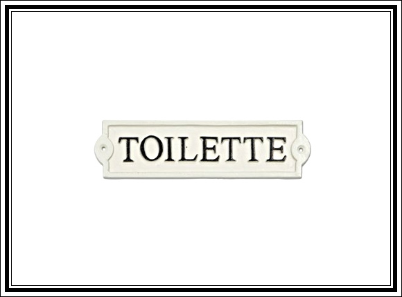 What Vintage Home Decor Pieces Can You Buy For Under $12? #5 Enamel toilet sign
