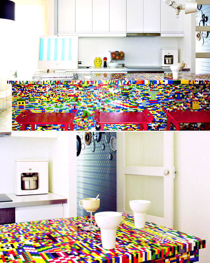 21 Insanely Cool DIY LEGO Furniture and Home Decor Creations: #7 LEGO kitchen island build