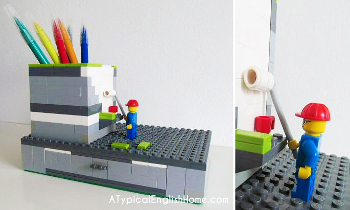 21 Insanely Cool DIY LEGO Furniture and Home Decor Creations: #14 LEGO DIY desk organizer