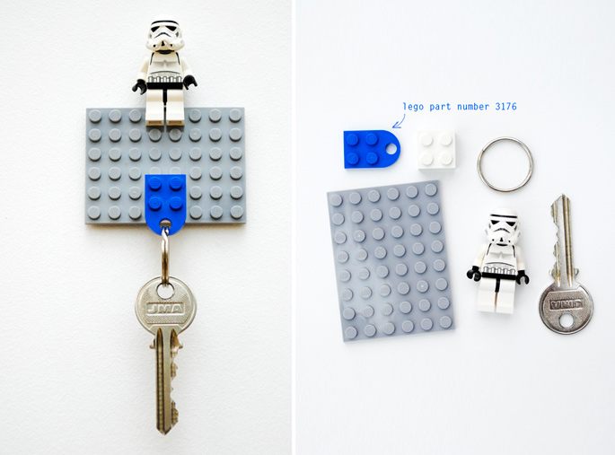 21 Insanely Cool DIY LEGO Furniture and Home Decor Creations: #17 LEGO key holder