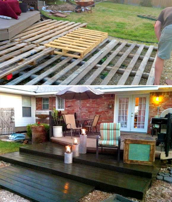 Is That a Pallet Swimming Pool? 24 DIY Pallet Outdoor Furniture Creations and Big Builds: #23 The pallet deck