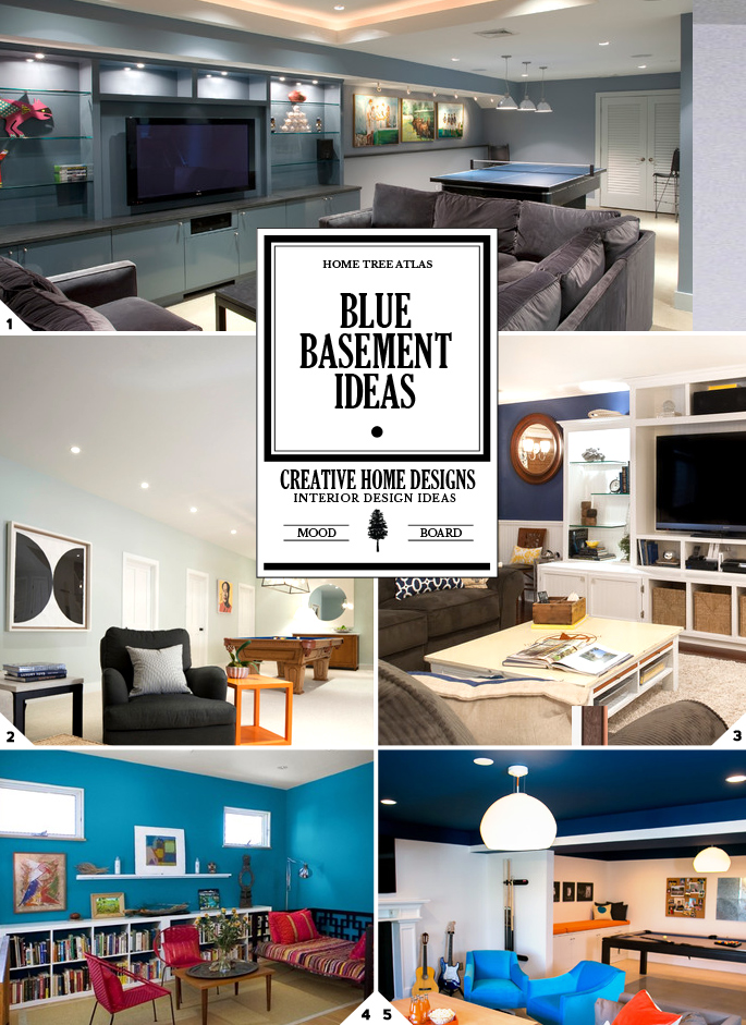 Color Guide: Blue Basement Ideas