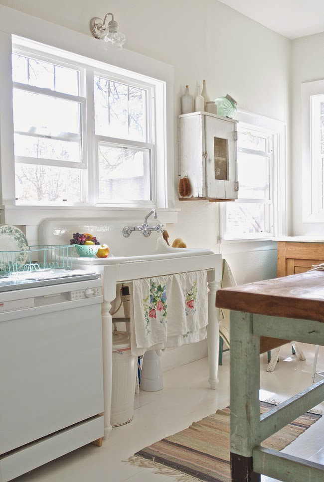 Before and After: Shabby Chic to Modern Vintage Kitchen Makeover - Vintage kitchen sink