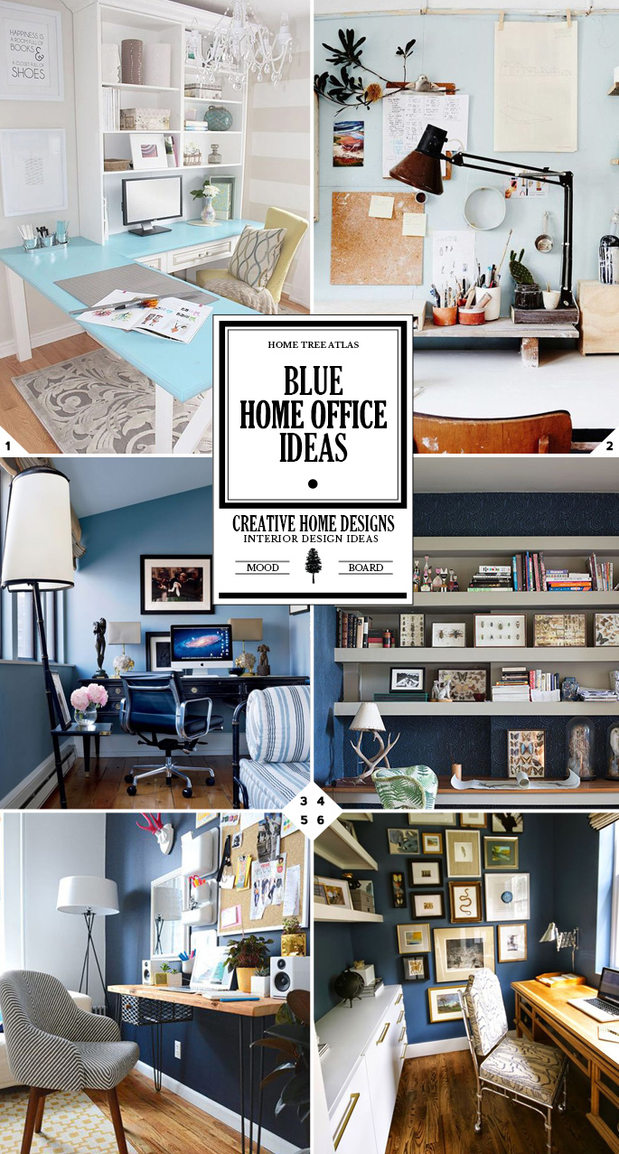 Style Guide: Blue Home Office Ideas and Designs
