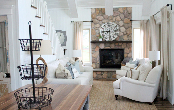 PASSPORT: Before and After Minnesota Farmhouse Cabin Renovation and Makeover Tour - Farmhouse living room style