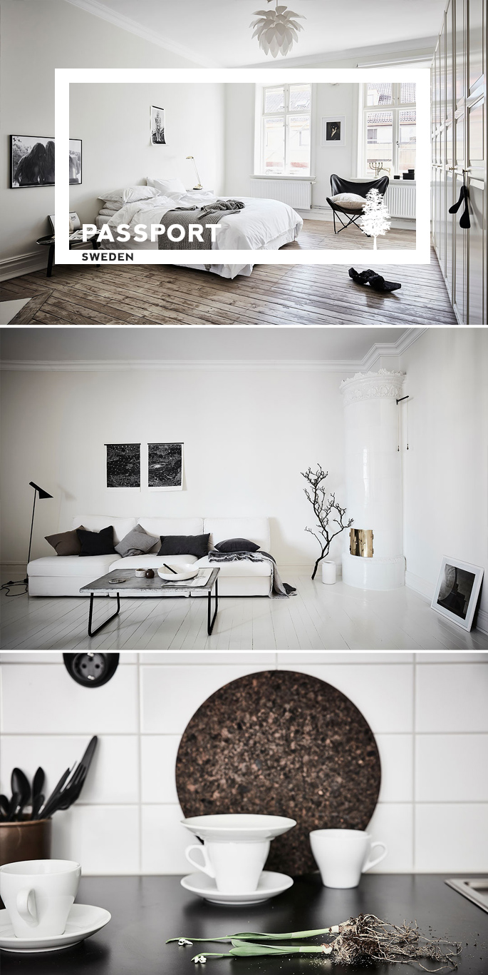 PASSPORT: 32B Scandinavian Apartment Tour, Goteborg, Sweden - Black and White Apartment