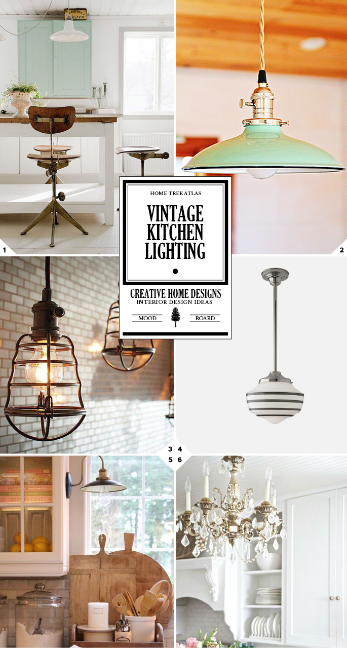 Vintage Kitchen Lighting Ideas: From School House Lighting to Chandeliers