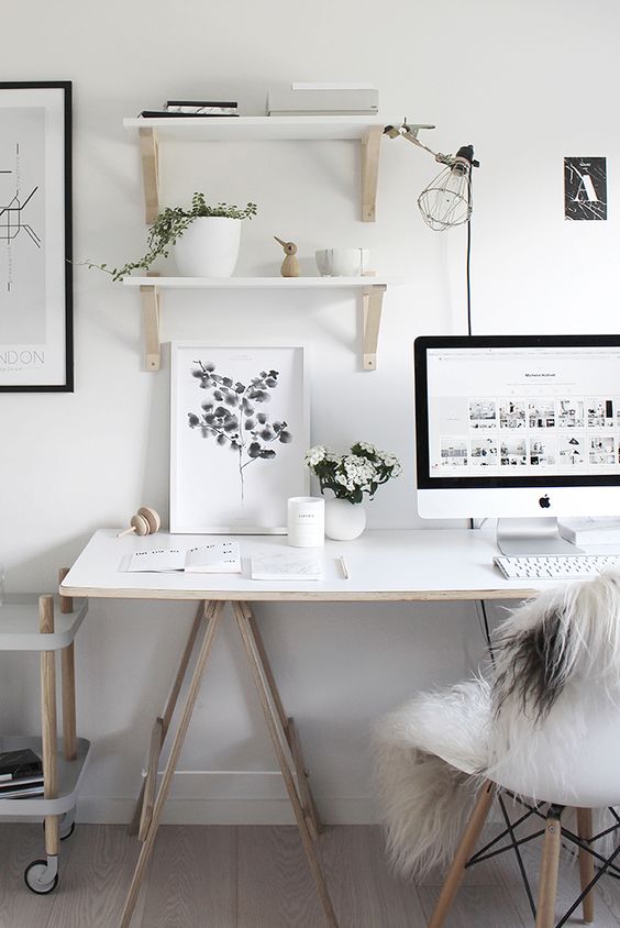 White home office ideas