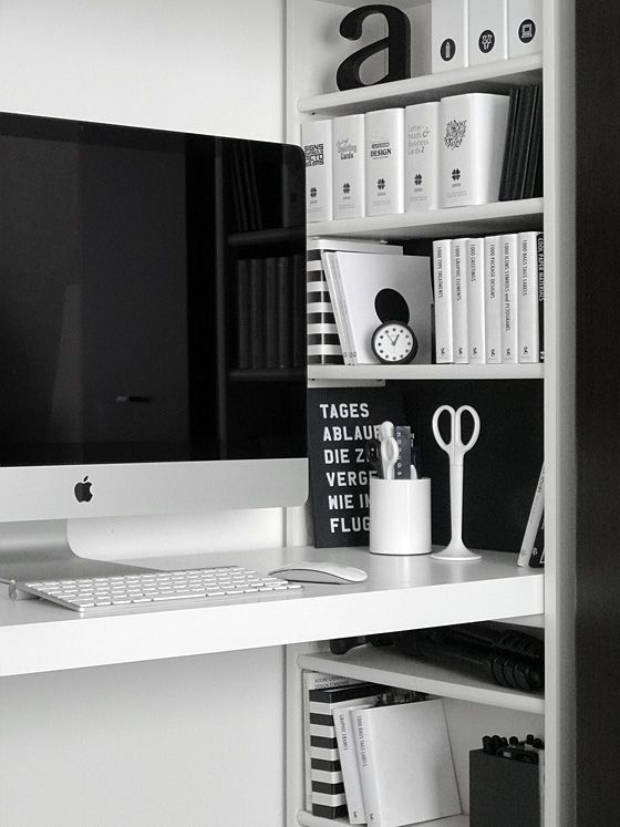 Black and white home office decor ideas