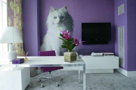Purple home office decor ideas
