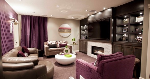 Purple basement decor ideas