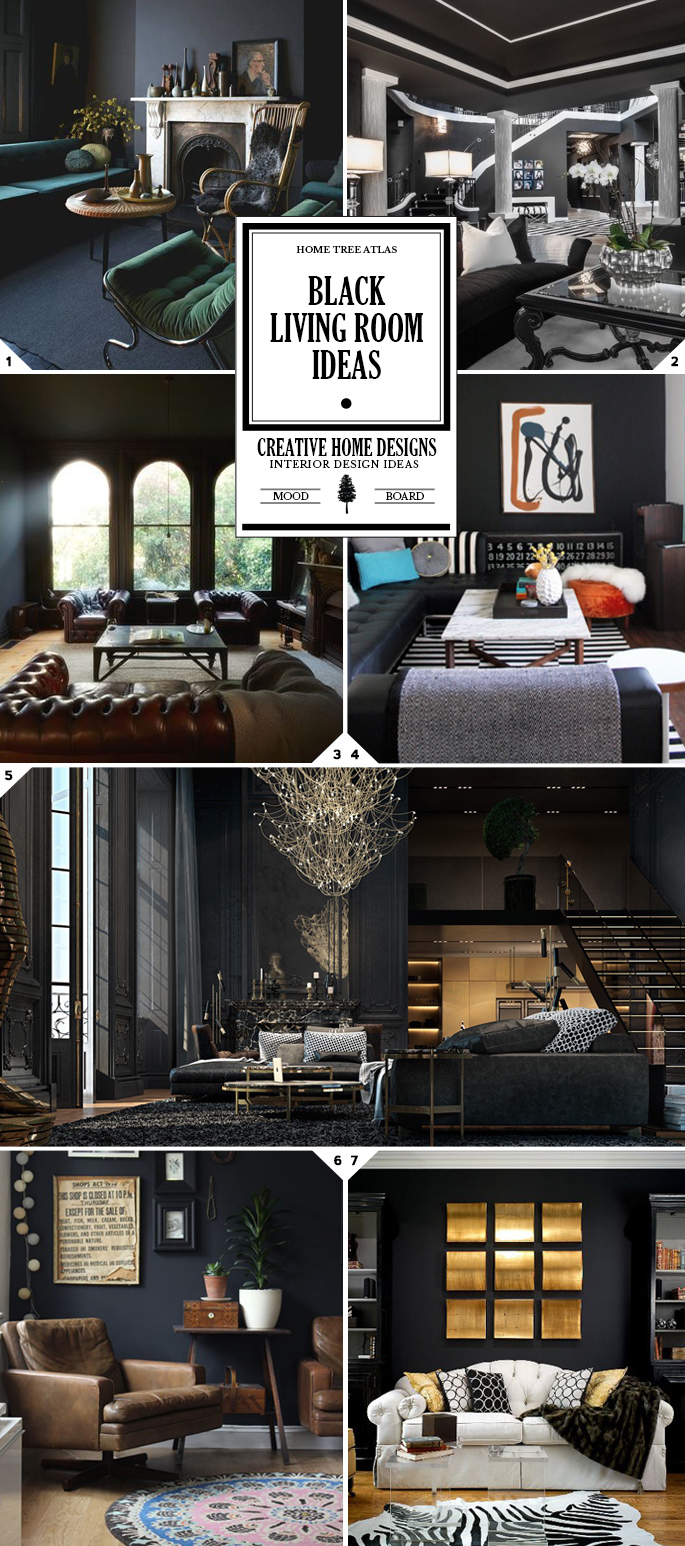 Color Style: Black Living Room Ideas and Designs
