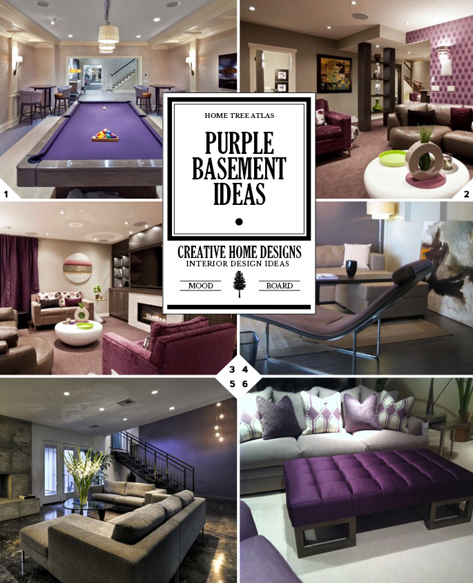 Color Style Guide: Purple Basement Ideas