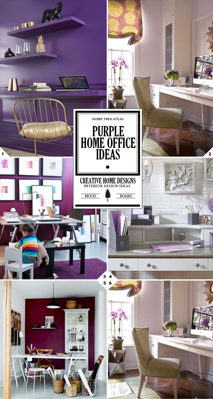 Color Style Guide: Purple Home Office Ideas