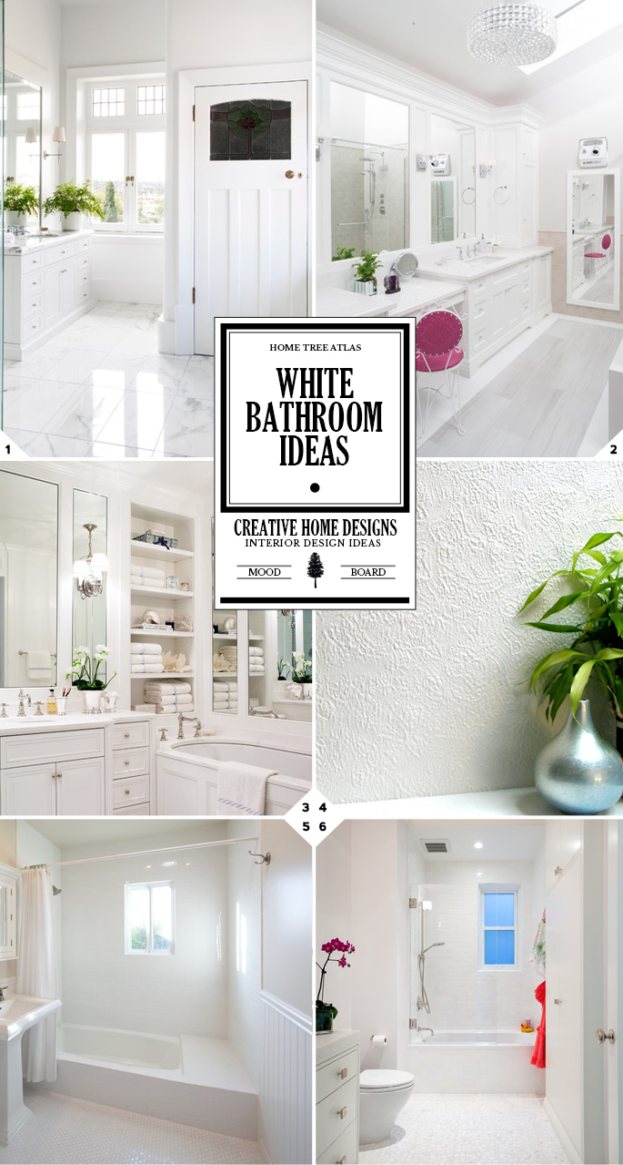 Color Style Guide: All White Bathroom Ideas