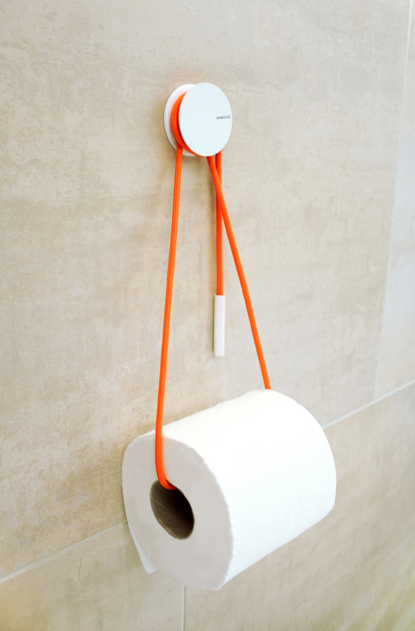 Hanging modern toilet paper holder